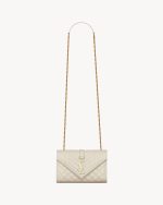 YSL Envelope Small in Quilted Grain De Poudre Embossed Leather